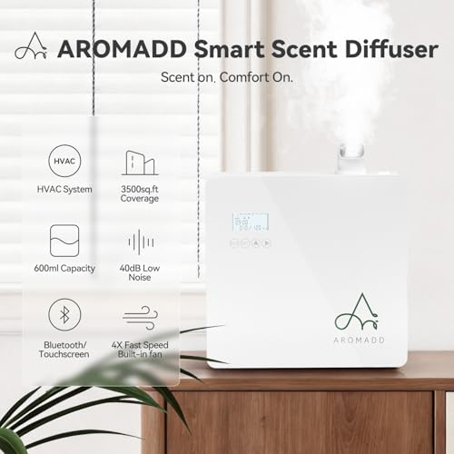 Image of AROMADD 3500 Sq.Ft Smart Scent Diffuser - HVAC System | Whole House Aroma & Hotel Collection Diffuser, Waterless Diffuser for Home Large Room, Cold Air Tech, 600mL (White)