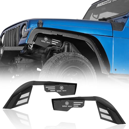 Hooke Road TJ Front Inner Fender Liners for 1997-2006 Jeep Wrangler TJ & LJ 2PCS Wheel Well Liner Splash Mud Guard Covers