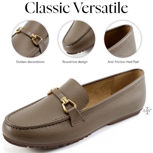 Image of HARENCE Loafers for Women Comfortable Slip On Business Work Flats Shoes Casual Driving Moccasins Penny Loafer