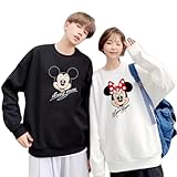 [YOSITOMI] ミッキーミニー 親子服 ペアルック カップル ディズニートレーナー 316 カットソー スウェット 結婚記念日 プレゼント 黒白可愛い 長袖 トップス カジュアル ゆったり 綿 袖 男女兼用 グッズ (l, ブラック、ミッキー)