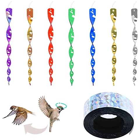 Set de 7 espantapájaros reflectantes y 1 cinta antipájaros Cover