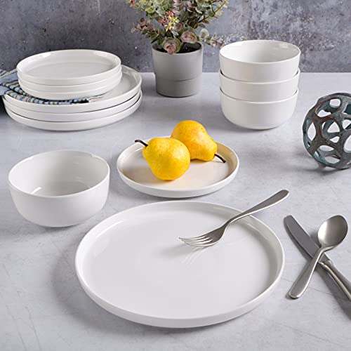 Gibson Home Oslo 12-Piece Porcelain Dinnerware Set, White,Service For 4 #TOP30