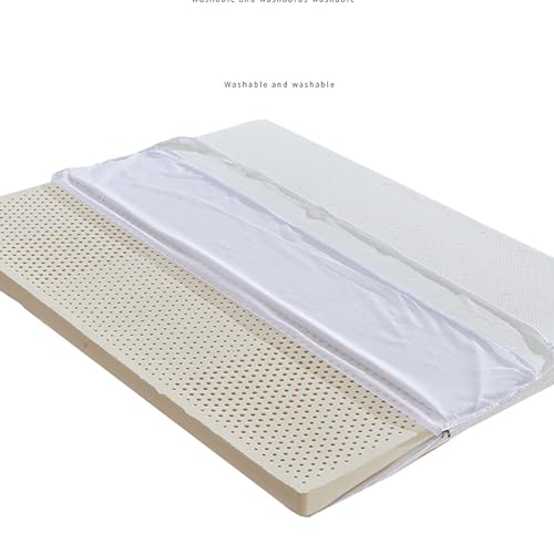 Cubrecolchón de látex natural extrafuerte, transpirable, diseño cómodo para el máximo apoyo al sueño y alivio de presión, ideal para aliviar el dolor de espalda y un sueño reparador