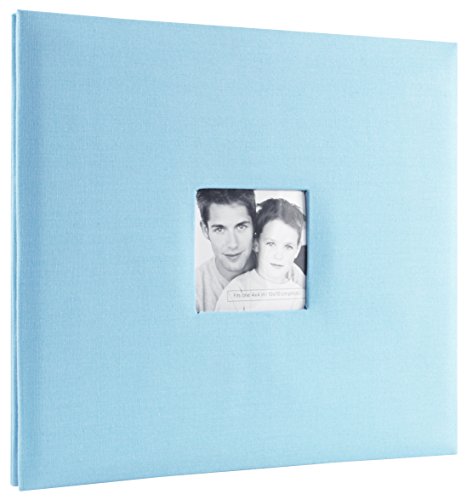 Image of MCS Expandable 10-Page Fabric Scrapbook Album with Photo Opening Cover and 12 x 12 Inch Pages, 13.5 x 12.5 Inch, Sky Blue