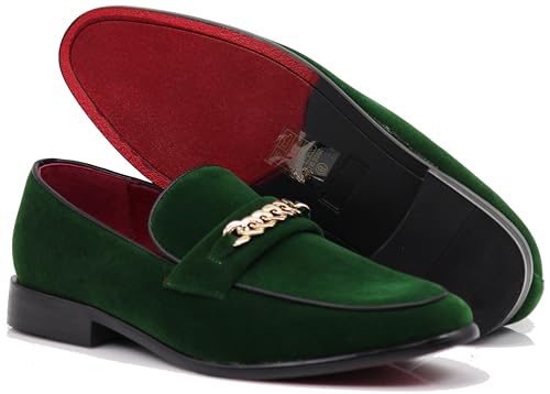Image of Enzo Romeo Plum05 Men's Dress Loafers Elastic Slip on with Buckle Fashion Shoes