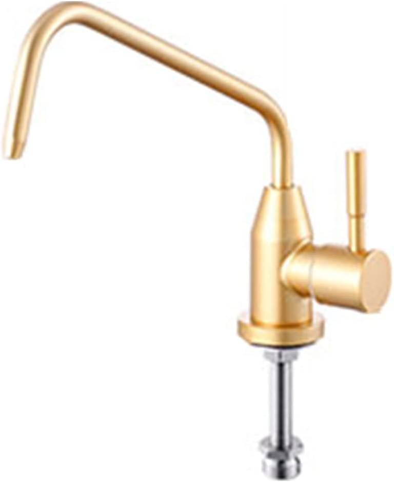 Water Filter Tap for Kitchen Reverse Osmosis Water Tap with 360 Rotation Drinking Water Tap with Push Lever,Golden B (Gold)