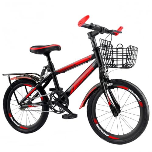 Nihig子供用自転車、マウンテンバイク、18/20/22/24/26インチ、中学生、小学生、高速自転車、高炭素鋼素材、調節可能なシート、誕生日プレゼントに最適 (ブラック&レッド,22インチ,シングルスピード)