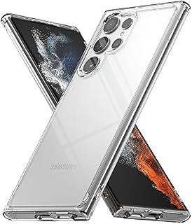 Ringke Fusion Compatible with Samsung Galaxy S22 Ultra 5G Case (2022), Clear Anti-Yellowing Hard Back with Shockproof Protective Bumper Phone Cover for S22 Ultra 6.8-Inch - Clear