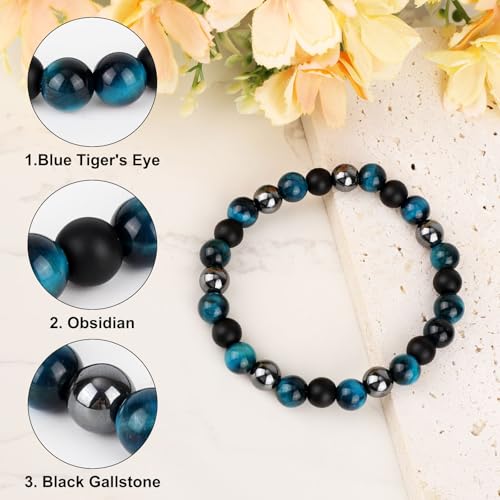 Pulsera Triple Protección de Piedra Natural para Hombre miniatura 4