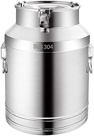 Stainless Steel Airtight Transport Barrels, Stainless Steel Airtight Barrels, Heavy-Duty with Sealing Lids, Wine Barrels, Brewing Barrels, Storage Tanks, Milk Barrels,22L