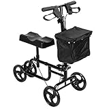 Uxsiya Exquisite Knee Walker Scooter Langlebiger Faltbarer Knie Walker für Outdoor-Aktivitäten zur Aufbewahrung Persönliche Gegenstände für einige Amputierte zur Sicherheit