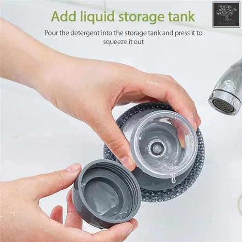 Image of Sulfar Combo of Soap Dispensing Palm Brush, Triangular Sink Drainer Shelf, Metal Wire Brush Sink Cleaning Device