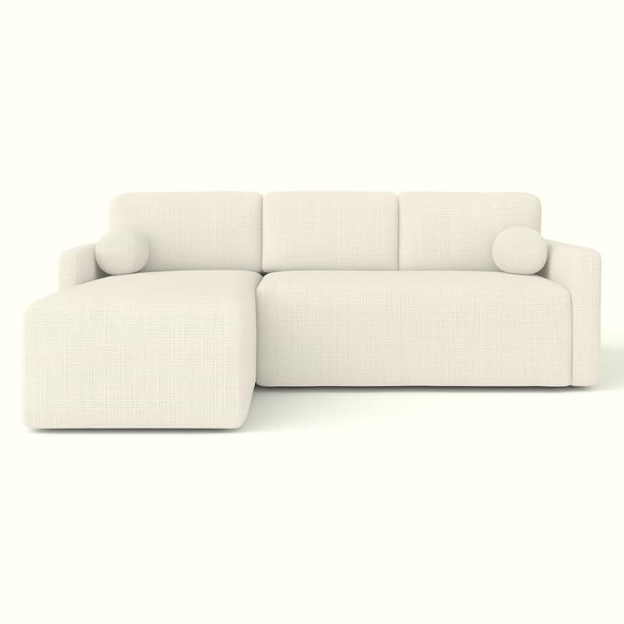 Dekori Möbel Modernes universelles BLOM Ecksofa mit Schlaffunktion und Bettkasten (CREMONA 01 Creme) – Bild 4