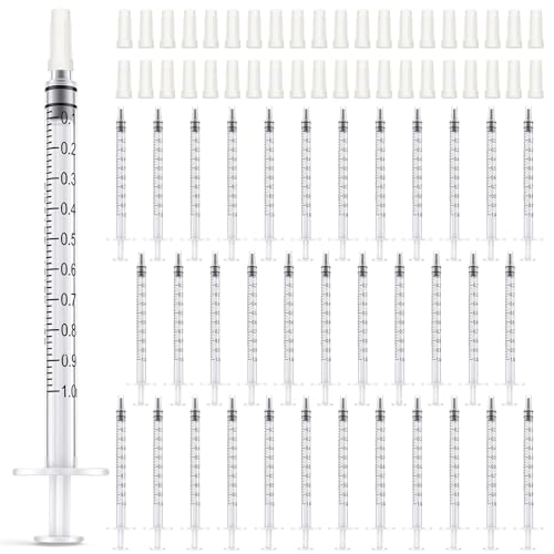 Image of TrelaCo 200 Pcs 1ml Syringe Without Needle with Cap, 1cc Oral Syringe | Individually Wrapped, Plastic Measuring Liquid Dispenser, Pet Dog Cat Baby Feeding Oral Colostrum
