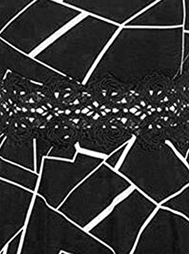 Owin Women's Vintage Floral Lace Flared A-Line Swing Casual Party Cocktail Dresses Sleeveless Black White Stripe Xxl #TOP1