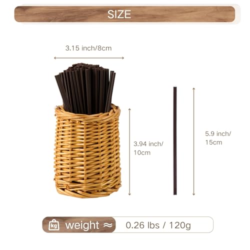 Set Portapajillas de Rattan y 100 Pitillos Desechables miniatura 2