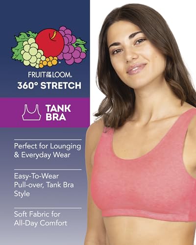 Image of Fruit of the Loom Women's Built Up Tank Style Sports Bra Fashion Colors