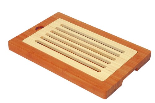 DM CREATION 00037 - Tagliere per Pane, in Legno di bambù, 37 x 24 x 3 cm, Bicolore