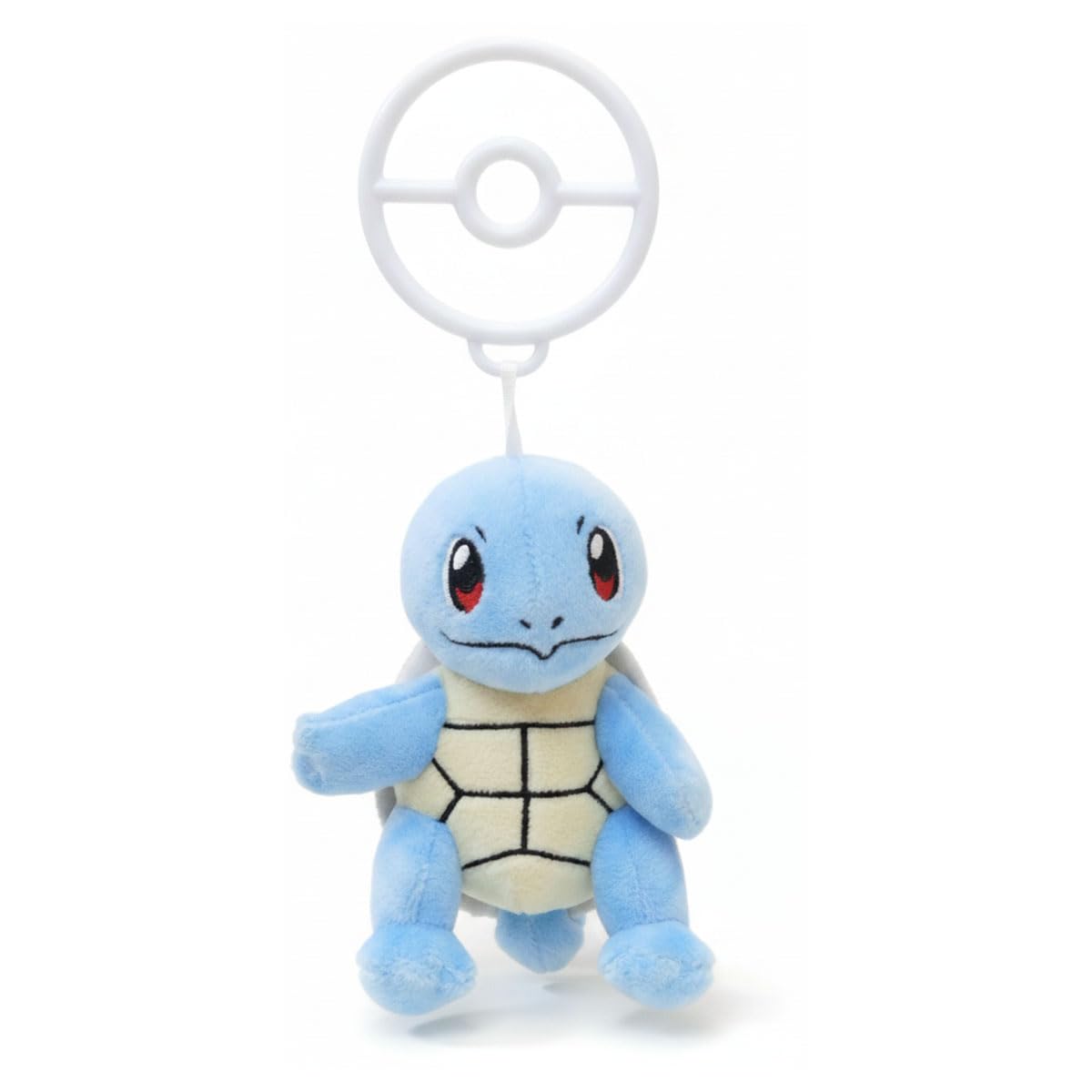 Pokemon Squirtle Clip On Plush 3.5" With Poke Ball Shaped Bag Clip