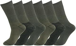 Men's Military Combat Army Boot Hiking Thermal Warm Chunky Thick Socks Size UK 6-11 (Green 6 Pairs)