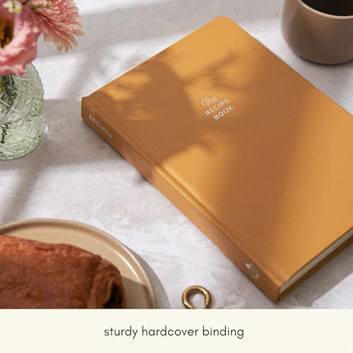 Image of Kunitsa Co. Recipe Notebook - Keepsake Gift, Hardcover Blank Recipe Book to Write In Your Own Recipes with Journaling Prompts About the Chef, 100 Recipes, Mustard Yellow