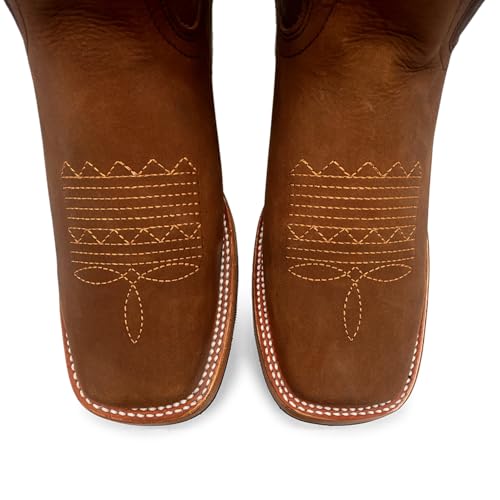 Square Toe Mens Leather Cowboy Western Boot4