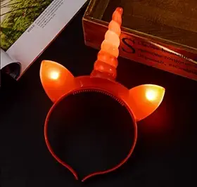 Tiara De Unicórnio Led Pisca Para Carnaval Festa COR:VERMELHO