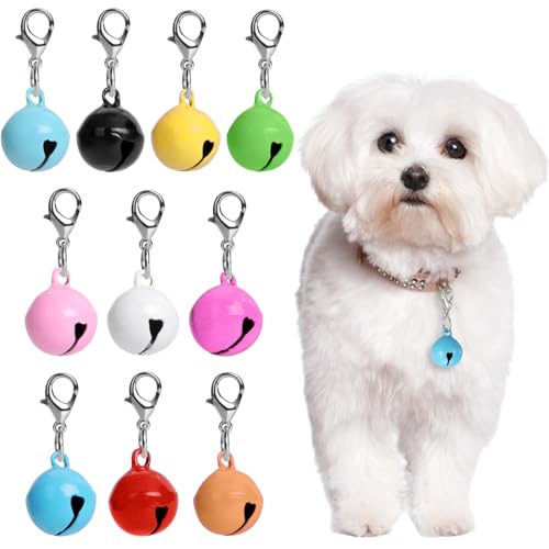 Lot de 10 clochette chien, grelot chien, cloches en métal pour chien et chat, clochette chien chasse, clochettes rondes pour collier pour chats et chiens,...