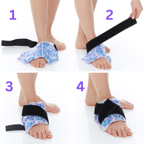 Fomi Ankle Hot Cold Gel Bead Ice Packs | 2 Pack | Cool Compress For Foot, Knee, Elbow, Wrist, Calf, Shin | Swelling, Plantar Fasciitis, Ankle Surgery, Achilles Tendonitis, Sprained Ankle Pain Relief #TOP4