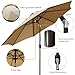 Blissun 9' Outdoor Patio Umbrella, Outdoor Table Umbrella, Yard Umbrella, Market Umbrella with 8 Sturdy Ribs, Push Button Tilt and Crank (Tan)