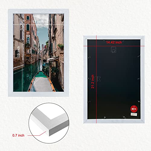 Image of VCK 13x19 Frames 3 Pack, White Poster Frame MDF Wood with Polished Plexiglass, Wall Mounting Horizontal & Vertical Display