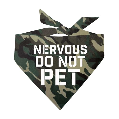 Nervous Do Not Pet Dog Bandana (Camo, OS 156)