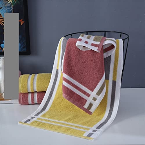 Gretd 3Pcs Towel Set Yellow Red Stripe Large Thick Bath Towel Bathroom Hand Face Shower Towels Home ( Color : E , Size #TOP3