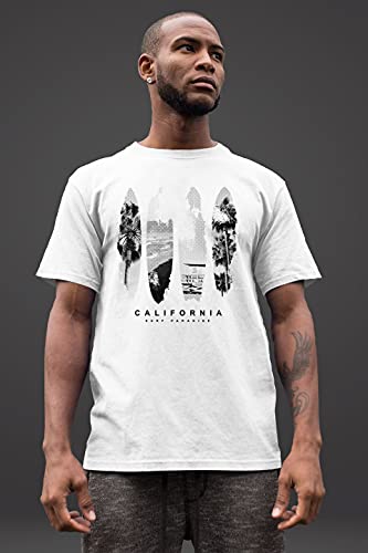 Neverless Herren Surfboard-T-Shirt - California Surfing Fashion für Streetstyle