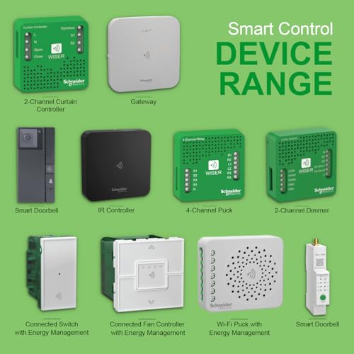 Image of Schneider Electric Wiser 16A Smart Wi-Fi Connected Switch(1M, White), Remote Control via App & Push Button| Glossy Polycarbonate Body| IEC 60669-2-1 Certified | Home Automation & Energy Management