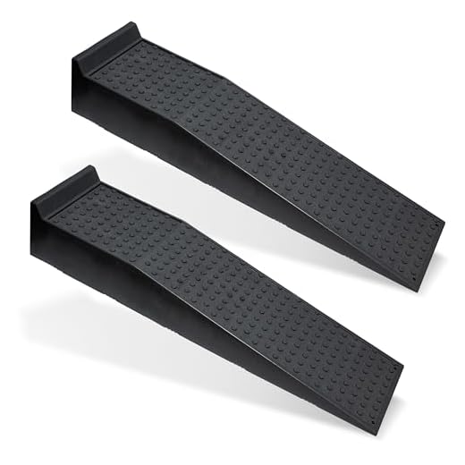 BISupply Vehicle Service Ramp Set – 6.6in Car Lift, 5 Ton Heavy Duty Truck Ramps for Vehicle Maintenance, 2 Pack