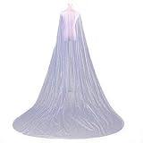 YouLaPan Women's Ivory Cloak Wedding Bridal Jackets Pearl White Cape Custom Lace Tulle Elegant (off white)