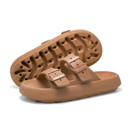 Slide Chinelo Nuvem Adulto Feminino confortável Verão (MARROM, BR, Adulto, Faixa Numérico, 36, 37)