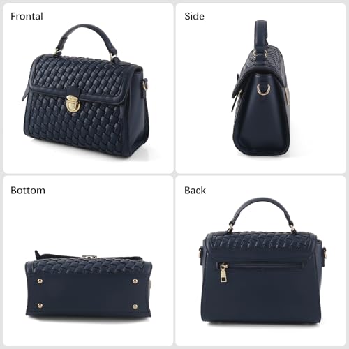 Woven Purses For Women Crossbody Bag Vegan Leather Hand Woven Handbag Shoulder Bag Top Handle Satchel Zip Cross Body Purse2