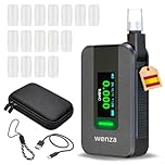 WENZA Alcoholimetro Homologado España con 16 Boquillas - Sensor Electroquímico de Alta Precisión con Pantalla LDC en Español- Etilometro Digital Recargable - Test alcoholemia Portátil