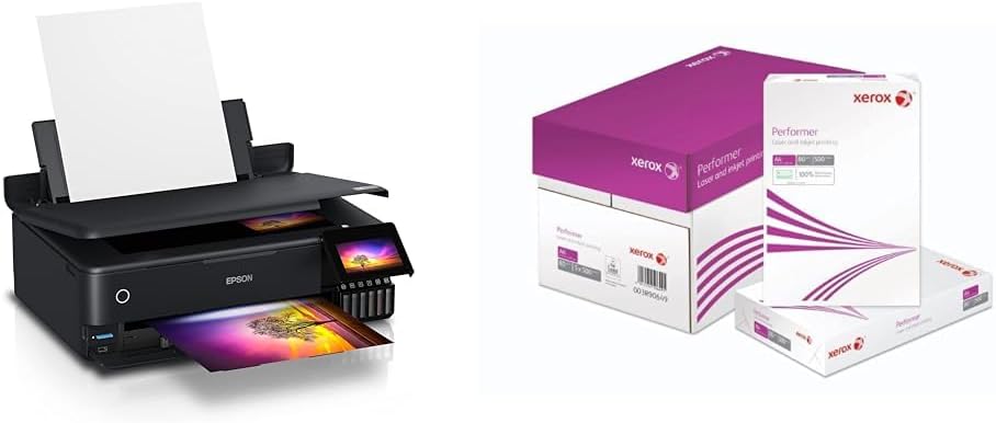 Epson EcoTank ET-8550 3-in-1 Ink Multifunction Printer & Xerox Performer Multifunction Paper 80 g/m  A4 1 Box 5 Packs 2500 Sheets 003R90649 White