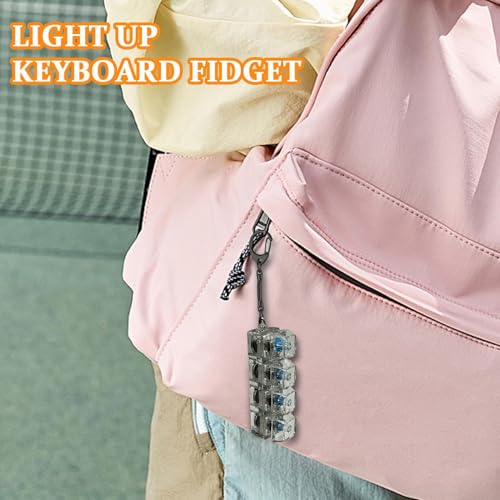 Clicker Fidget Tastaturs Mit LED Licht - Tastaturs Schlüsselanhänger, Fidget TastaturClicker Stressabbau Spielzeug, 4 Knöpfe Clicks FidgetToy Schlüsselanhänger, TastatursFidgetToys Für Stressabbau