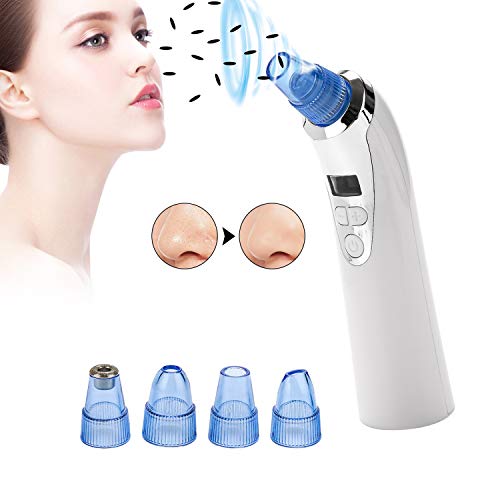 Blackhead Remover Vacuum Electric Pore Cleaner Extractor Tool Device Acne Comedone Kit with LCD Display USB rechargeable with 4 Probes & Bonus Tools