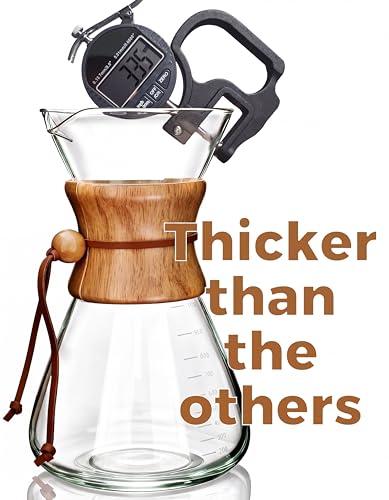 Image of AGOGO Pour Over Coffee Maker Set,34oz Slim Style, 50 Paper Filters | Barista kit for home kitchen, Cafe, Camping & Office; 20oz-40oz Classic, Slim, Diamond styles; Includes brush & towel.