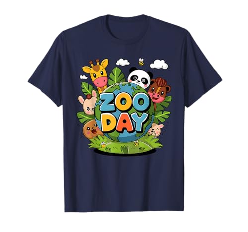 Men Women Kids Fun Zoo Day Wildlife Party Cute Animals Earth T-Shirt