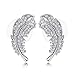 Produktbild Ohrstecker, Ohrringe Engelsflügel mit Funkelnden Zirkonia Steinen I Hochwertiger Schmuck als Feder mit Engel für Damen und Frauen in Juweliersqualität (Silber)