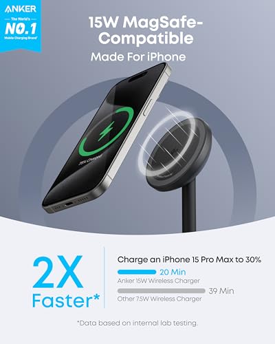 Anker MagGo Wireless Charger (Qi2 15W MagSafe Stand, A25X1) — view 2