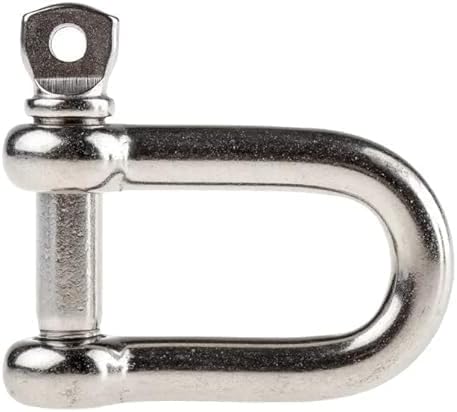 Stainless Steel Dee Shackle, 8mm, SS304, Silver, for Marine and Industrial Use