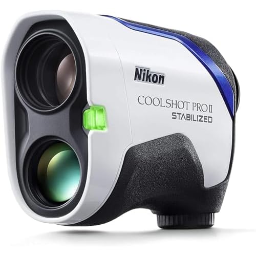 Nikon COOLSHOT PROII STABILIZED Golf Rangefinder | Waterproof & stabilized Laser rangefinder with Slope, OLED Display and 5 Year Warranty | Official USA Model, White, Blue, Black
