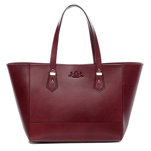 SID & VAIN Bolso Tipo Tote Bag Grande Cuero para Mujer I Bolso de Mano I Bolso de Hombro Trish Rojo Hecho a Mano Cover